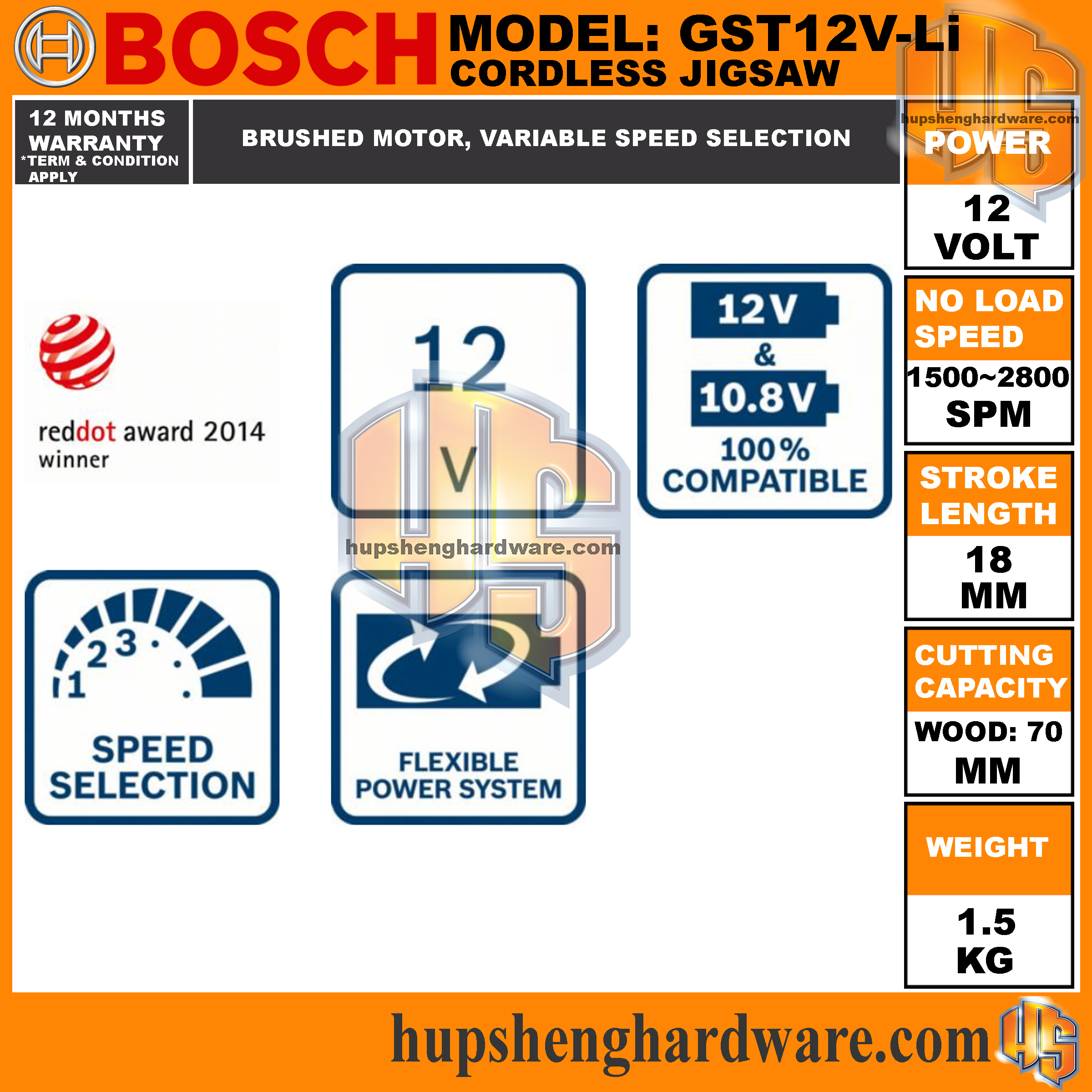 Bosch GST12VLi-5aa