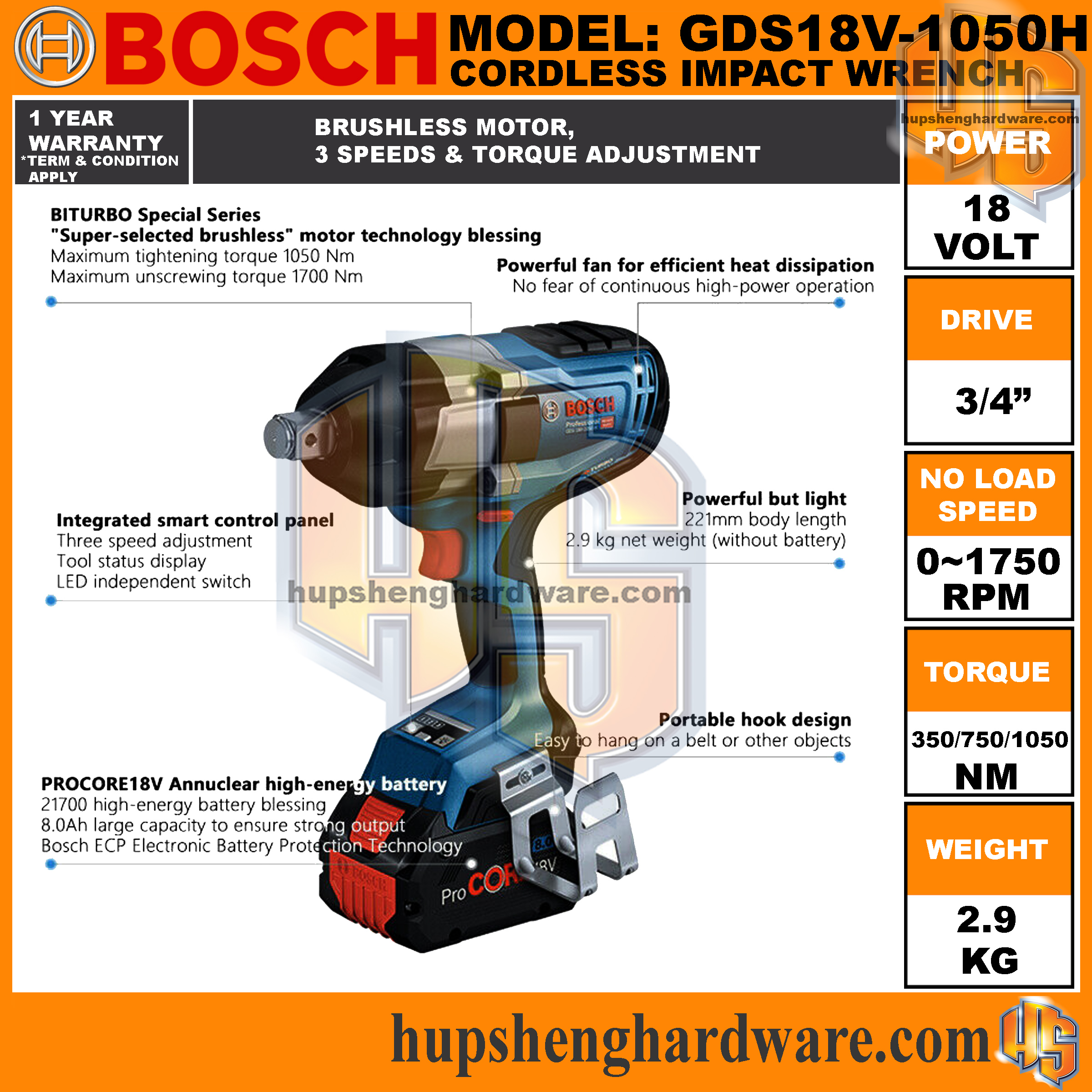 Bosch GDS18V-1050H-4aa