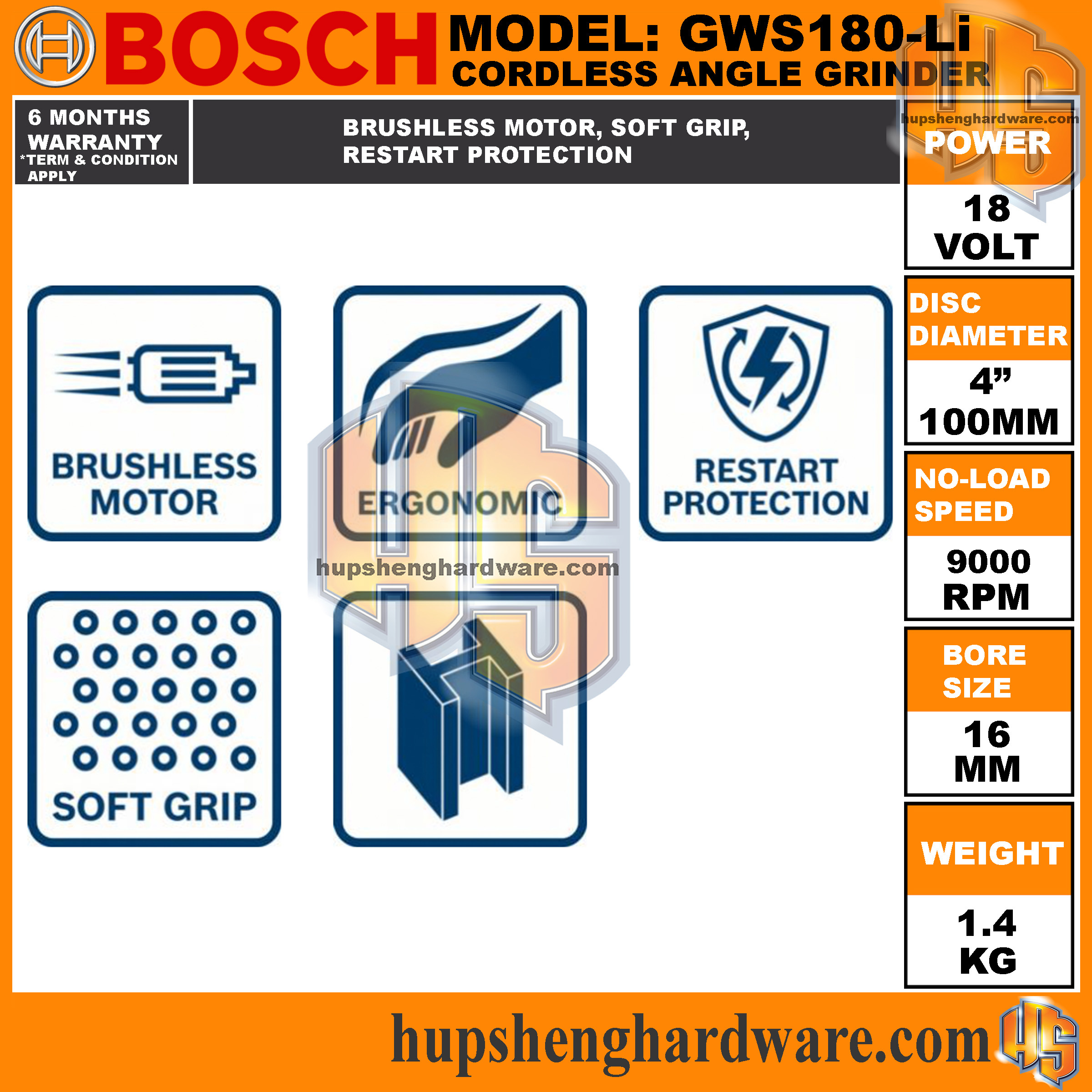 Bosch GWS180Li-5aa