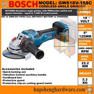BOsch GWS18V15PSC-1aa