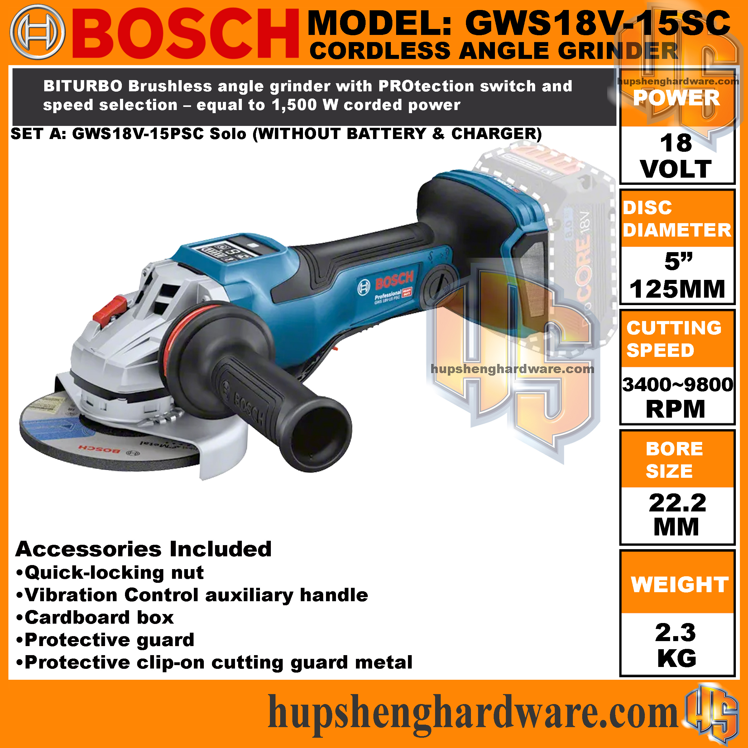 BOsch GWS18V15PSC-1aa