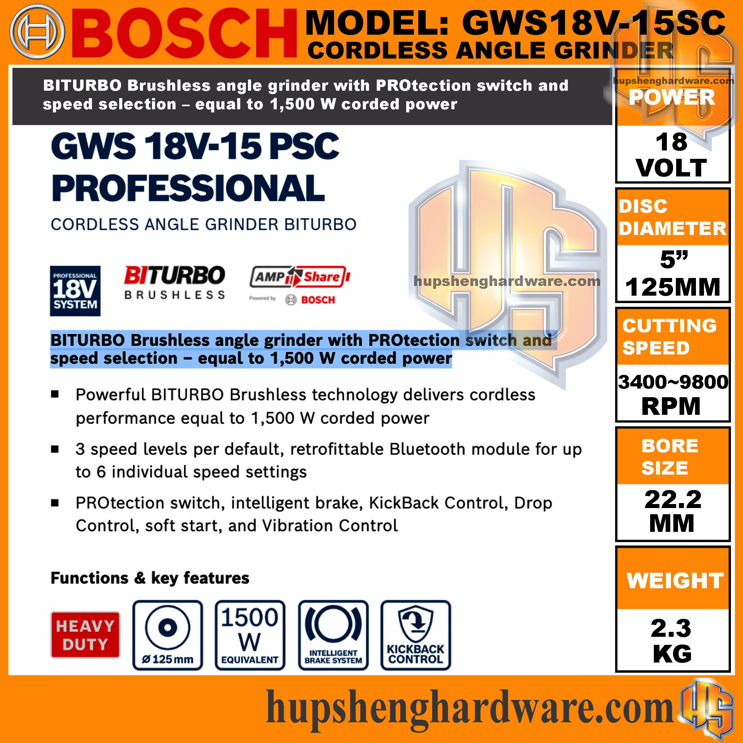 BOsch GWS18V15PSC-4aa