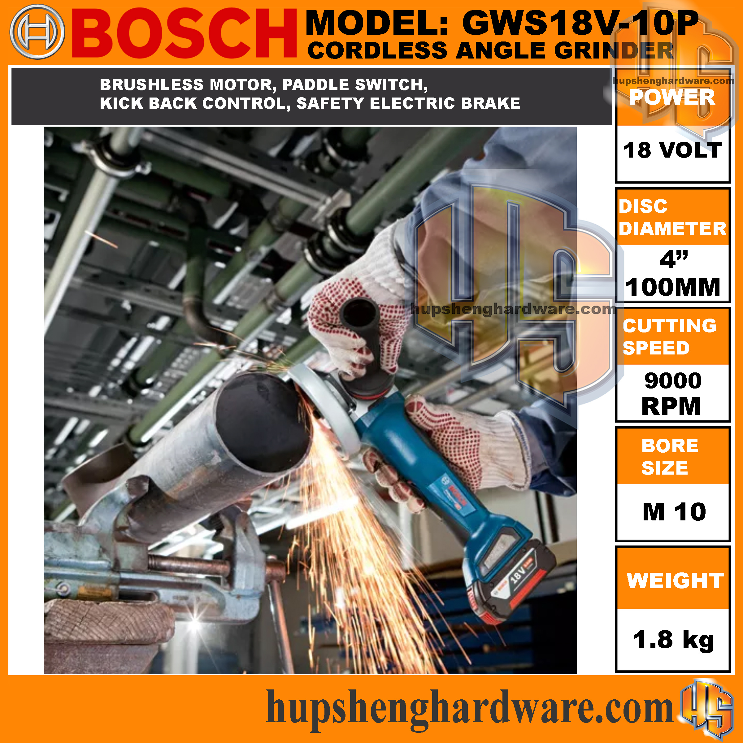 Bosch GWS18V10P-4aa