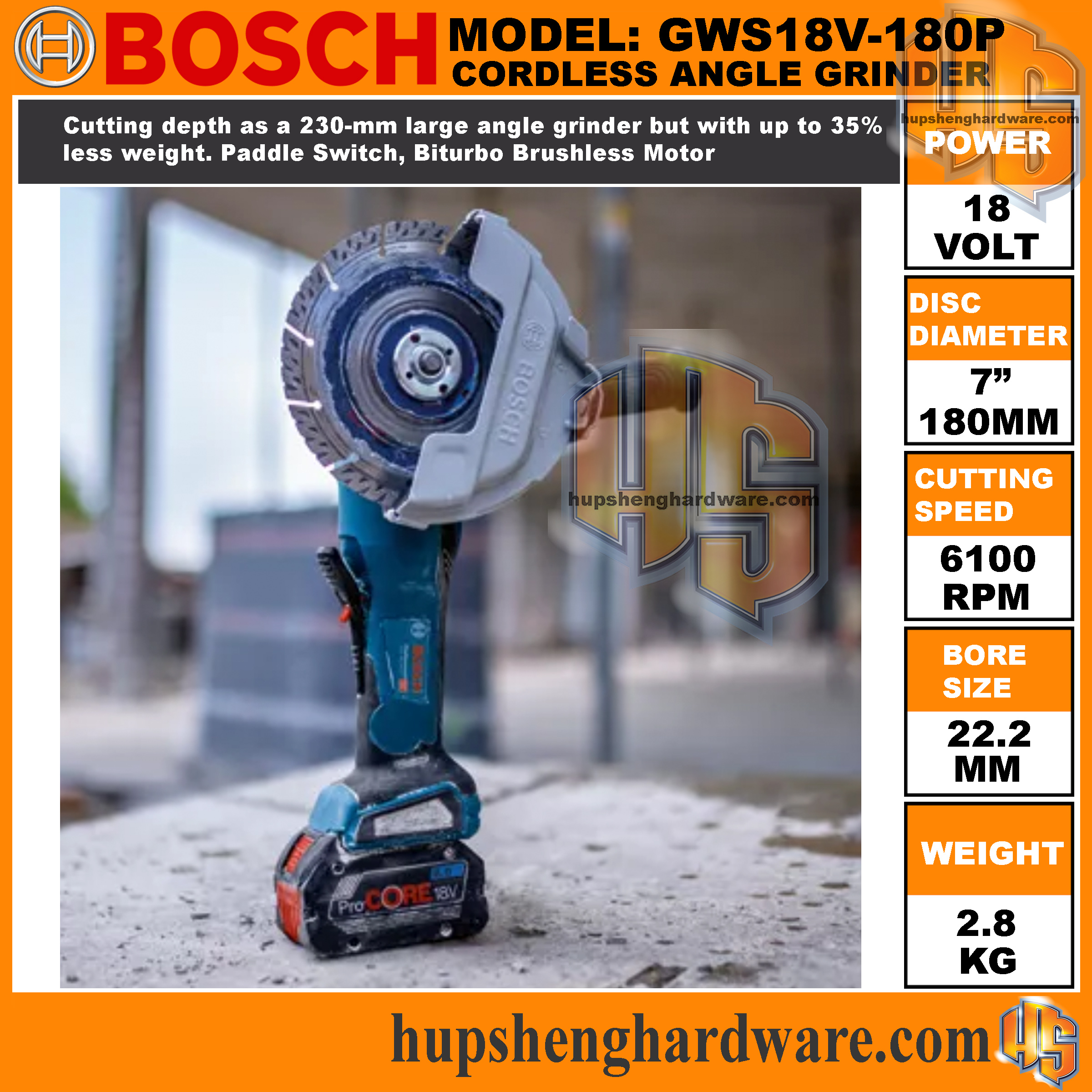 BOsch GWS18V180P-3aa
