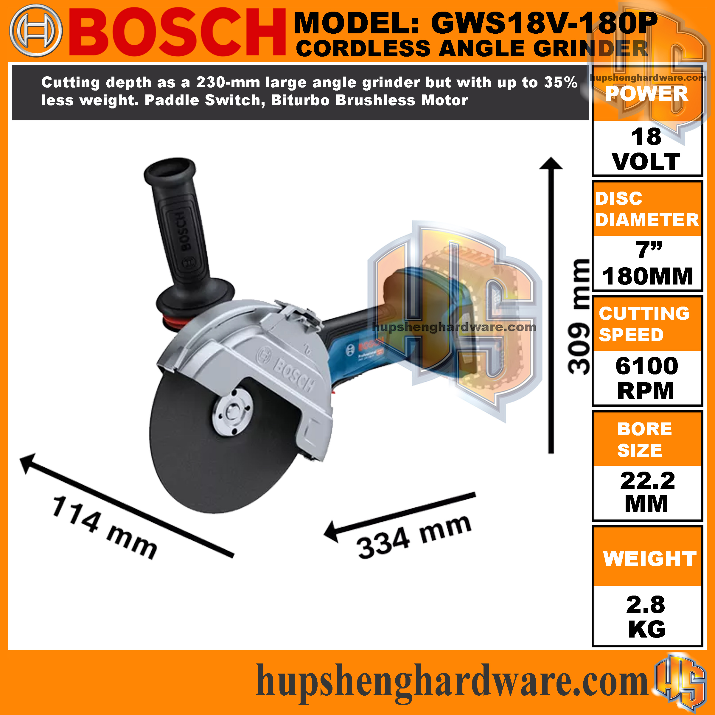 BOsch GWS18V180P-4aa