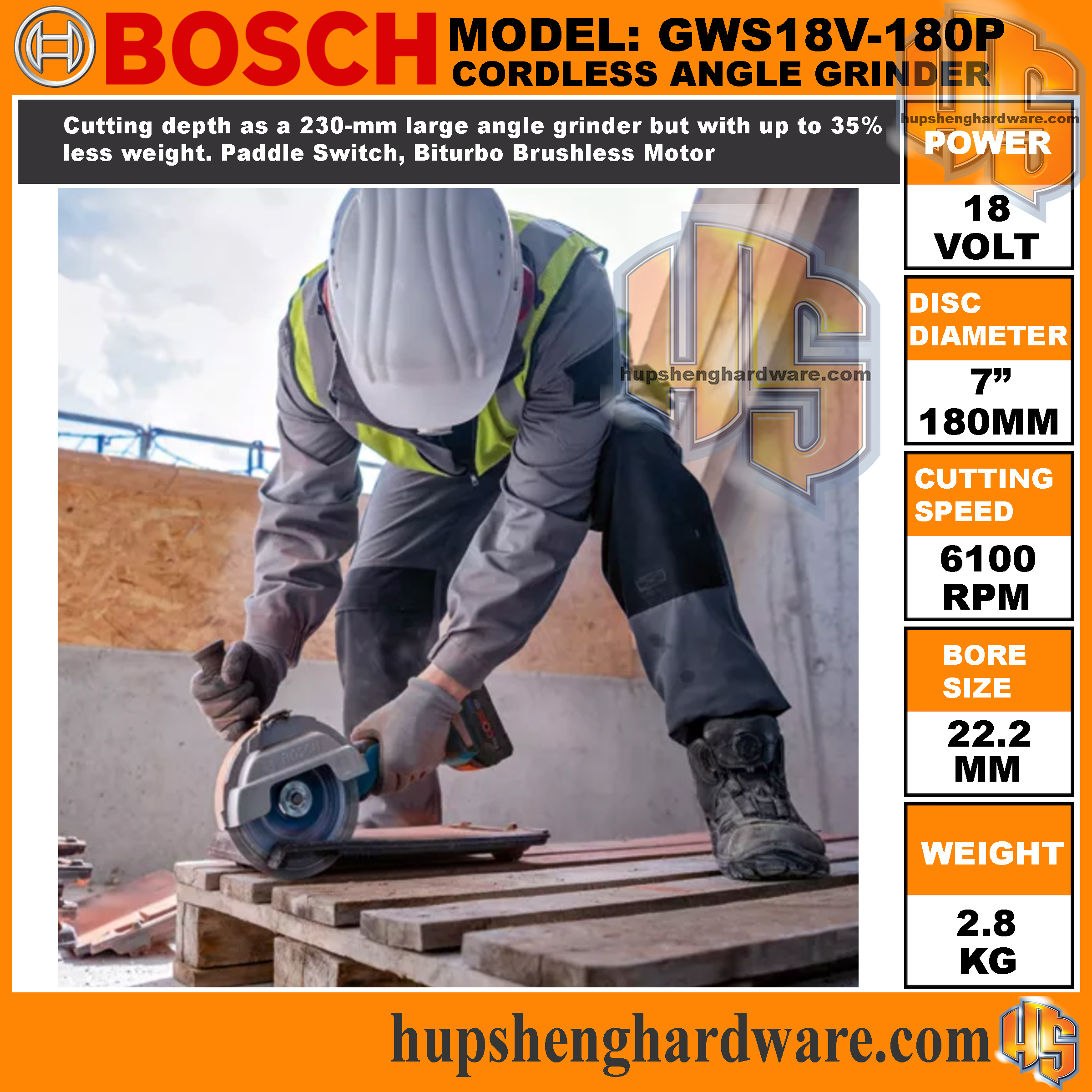 BOsch GWS18V180P-6aa