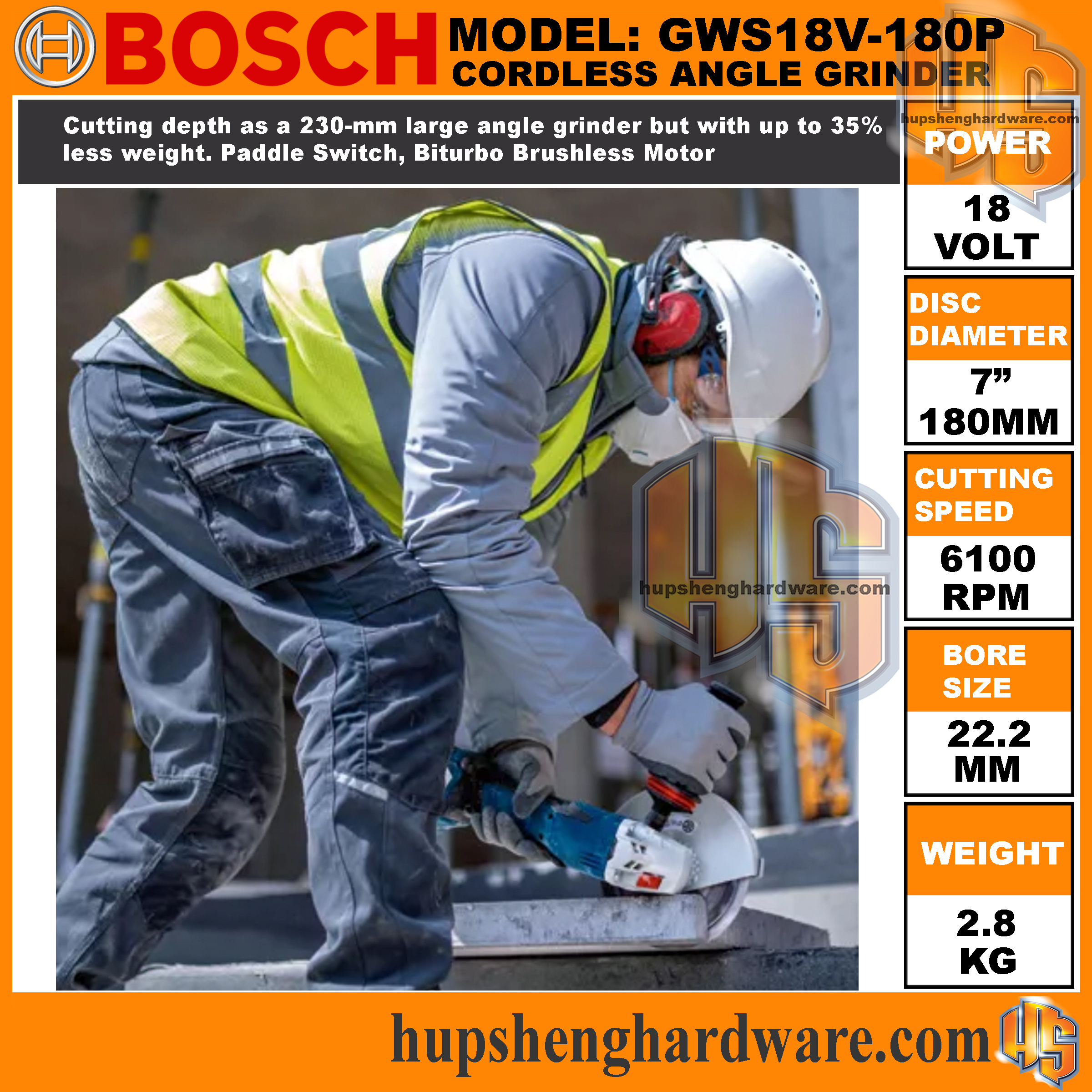 BOsch GWS18V180P-7aa