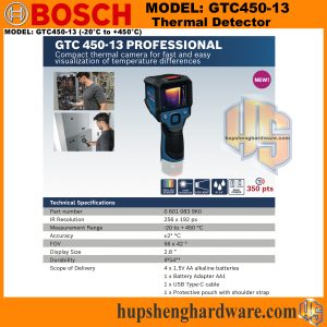 Bosch GTC450-13C Thermo Camera, Measuring Temperature -20°C to +450°C, 0.35kg