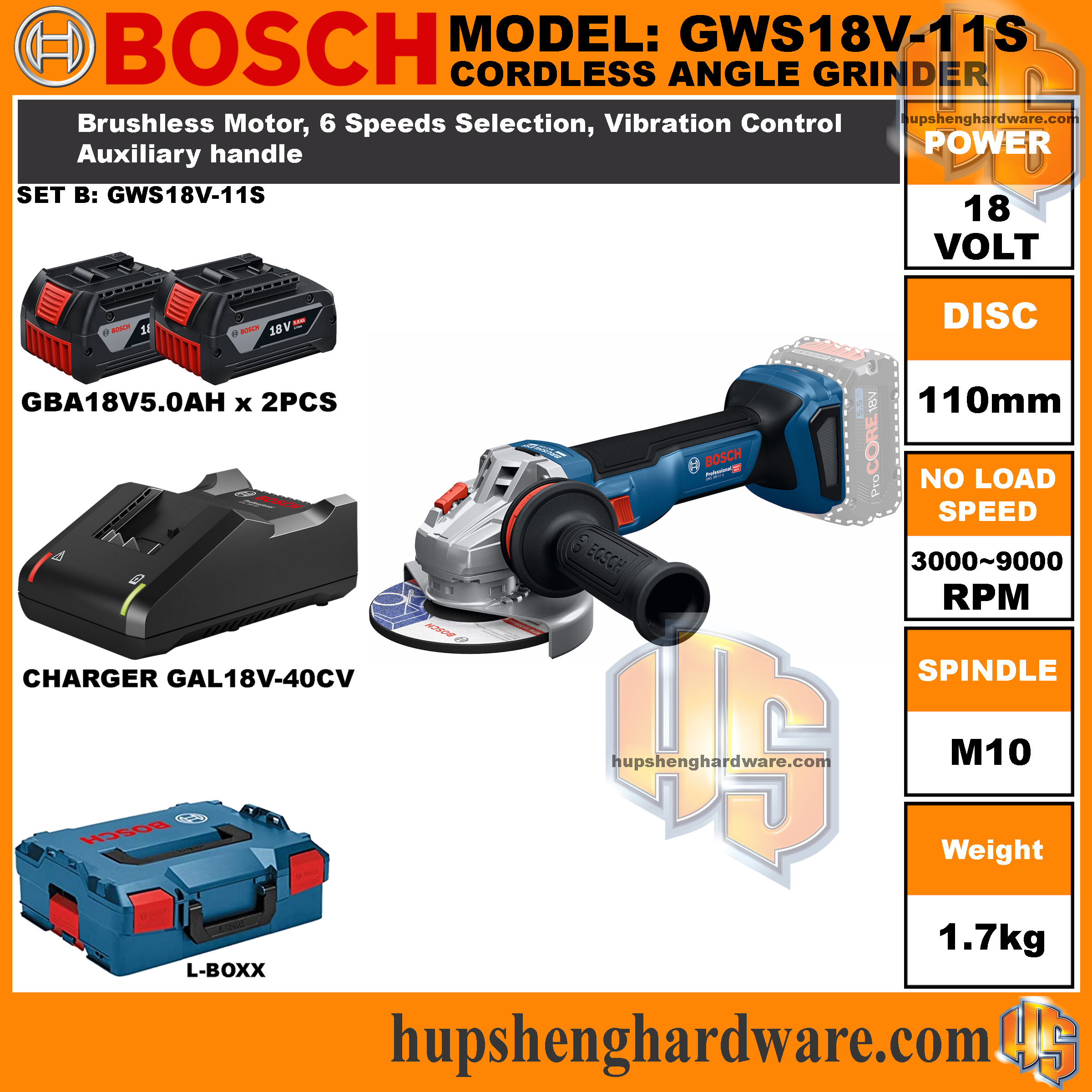 Bosch GWS18V-11S-1aa