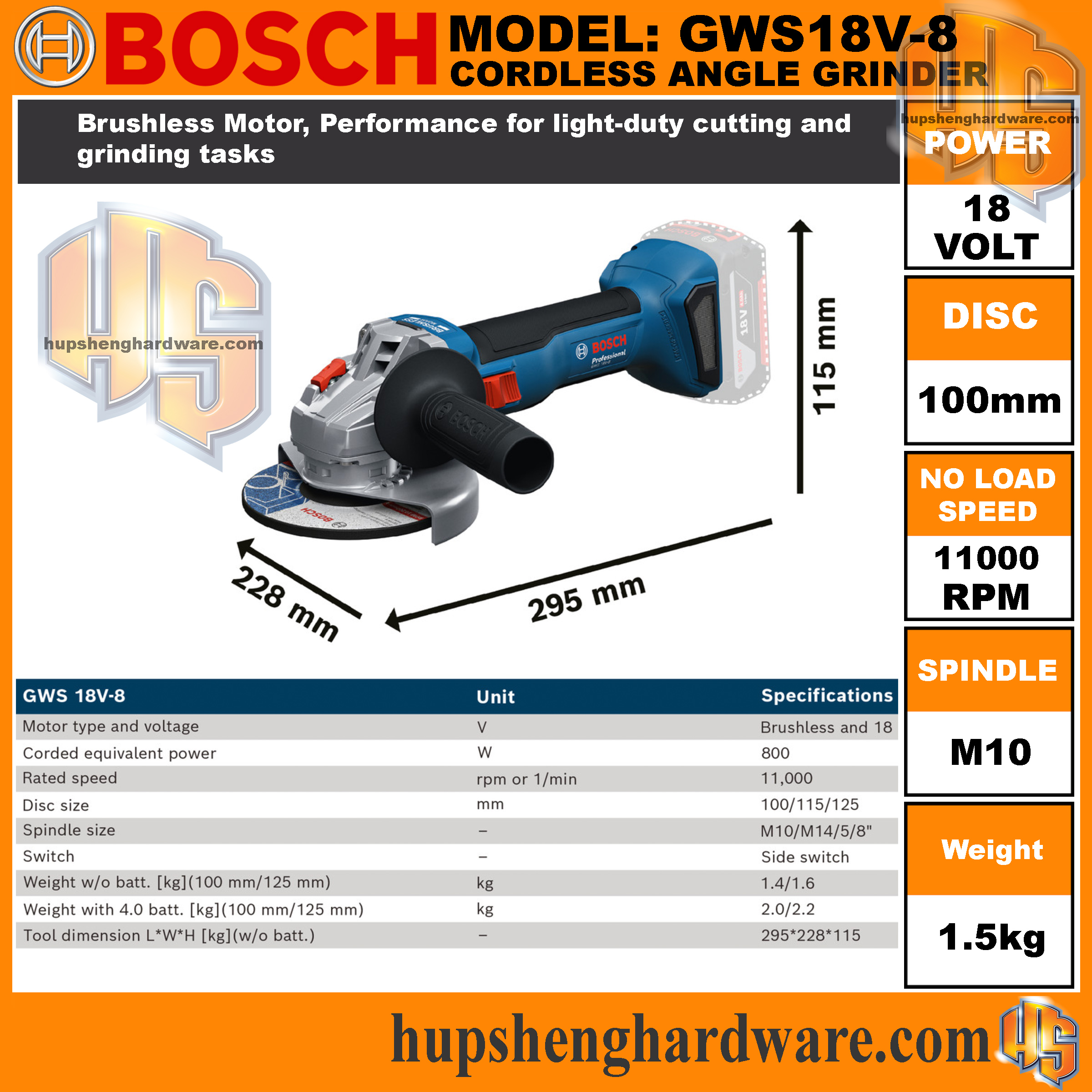 Bosch GWS18V-8-2aa