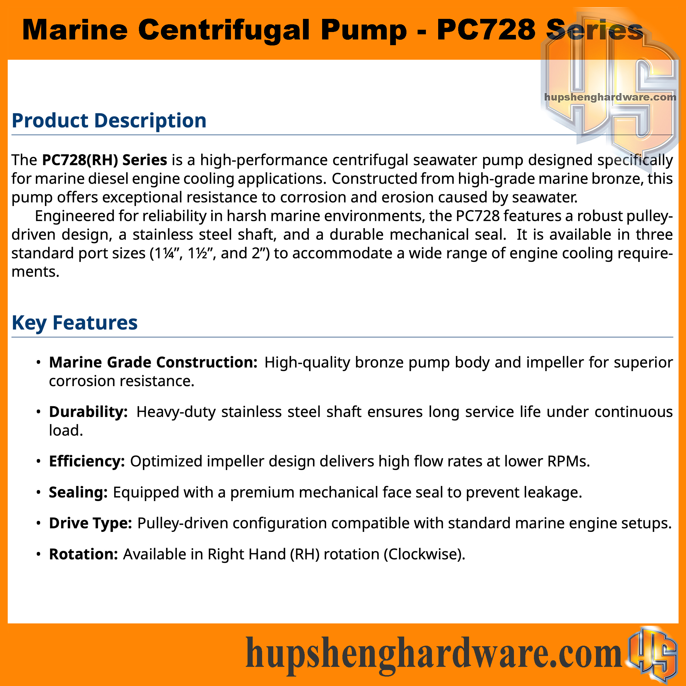 Marine Pump PC728(RH)-2aa